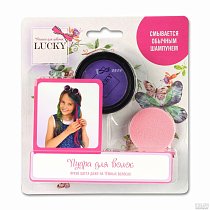 Lucky пудра для волос со спонжем, фиолетовый, 1toy, Т11913
