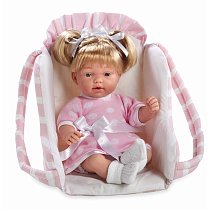 Кукла Arias Elegance - Девочка с соской, в переносном розовом кресле (звук), 28 см, Т11057