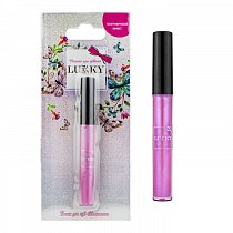 Голографический блеск для губ, розовый, с ароматом черной смородины, Lukky, Т16768