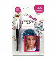 Гель-блестки для тела/лица, в наборе с кисточкой, цвет: синий, Lucky, Т11924