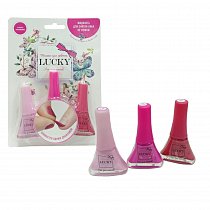Lucky Набор из 3 лаков: светло-розово-сиреневый № 038 + розовый перламутр № 010 + фуксия № 133, 1toy, Т11197