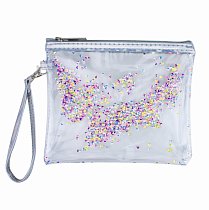 Косметичка на молнии с пайетками-кристалликами, 1toy, Т14347