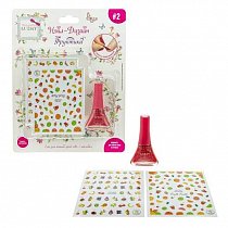 Lukky "Нэйл-Дизайн" #2 набор лак для ногтей peel-off цвет розовый перламутр + наклейки "Фруктики" Т19478