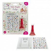 Lukky "Нэйл-Дизайн" #2 набор лак для ногтей peel-off цвет бордо+наклейки "Гламур"Т19481