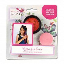 Пудра для волос, в наборе со спонжем, цвет: красный,  Lucky, Т11914