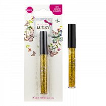 Жидкая подводка для контура глаз, цвет золотой с блестками, Lukky, Т16743