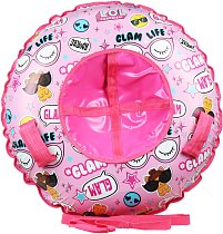 Тюбинг с резиновой автокамерой из серии Lol, материал глянцевый пвх 500 гр/кв.м.,120 см., 1Toy, Т16409