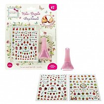 Lukky "Нэйл-Дизайн" #2 набор лак для ногтей peel-off цвет светло розово-сиреневый+наклейки "Вкусняшки" 2 листа,блистер